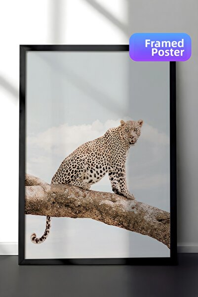 Postifull Картина с почиващ леопард в черна рамка и постер, серия Wall Art Co...