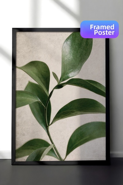 Postifull Pictură înrămată cu cadru botanic verde, cadru negru și poster, pic...