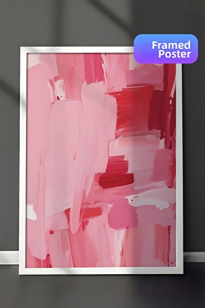 Postifull Εικόνα με ροζ λαδομπογιά, λευκό πλαίσιο και αφίσα, κάθετη ζωγραφική...