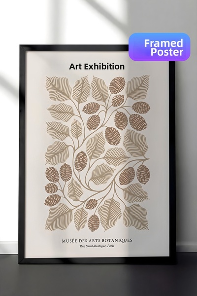 Postifull Tablou cu ramă neagră, set de postere și rame, seria Arts Botanique...