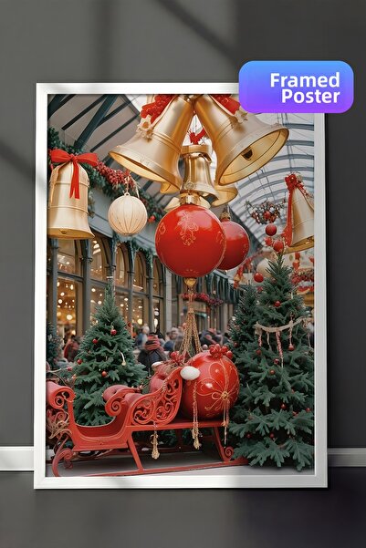 Postifull Картина с бяла рамка, новогодишен плакат, новогодишна украса, колед...