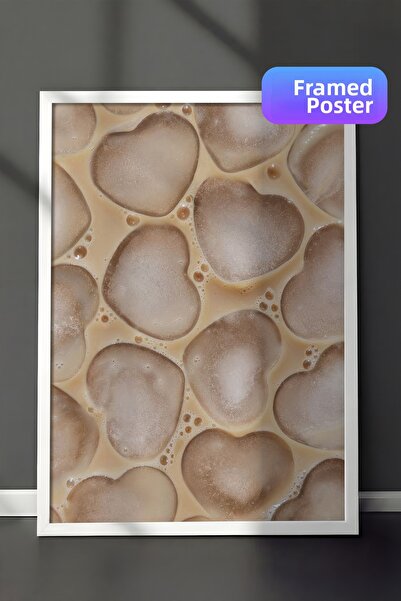 Postifull Pictură înrămată cu cafea, cadru alb și poster, pictură verticală p...