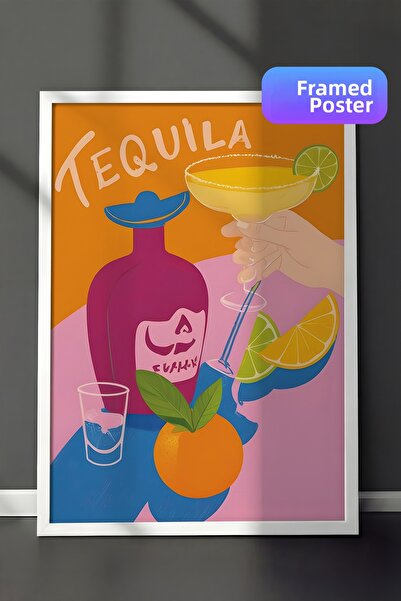 Postifull Картина с бяла рамка, стенопис, „Текилата ме накара да го направя“ ...