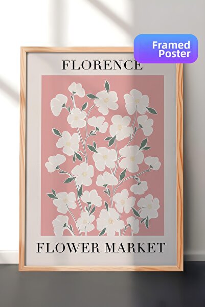 Postifull Εικόνα με κορνίζα Flower Market, Ξύλινος κορνίζα και αφίσα, Κάθετη ...