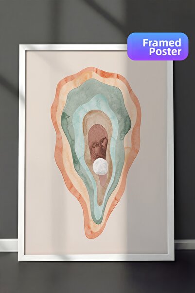 Postifull Pictură în rame cu acuarelă, cadru alb și poster, pictură de perete...