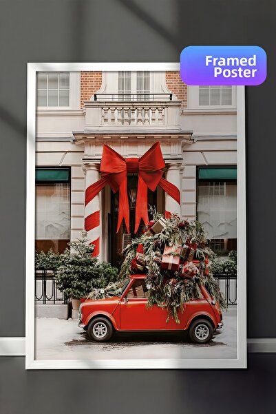 Postifull Πίνακας με λευκό πλαίσιο, χριστουγεννιάτικη αφίσα με κορνίζα, σειρά...