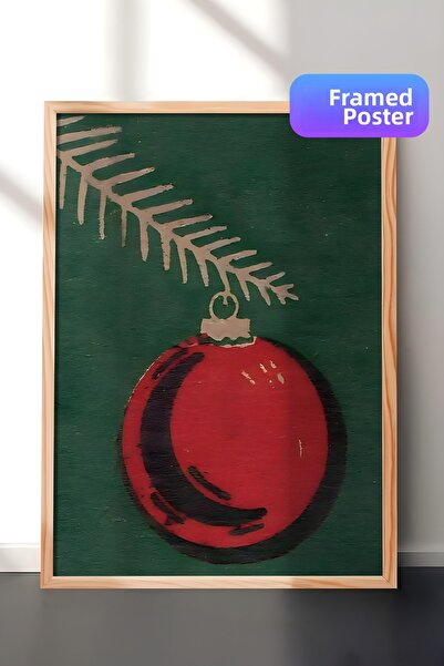 Postifull Tablou cu rama din lemn, poster de Anul Nou, decor de Anul Nou, ser...