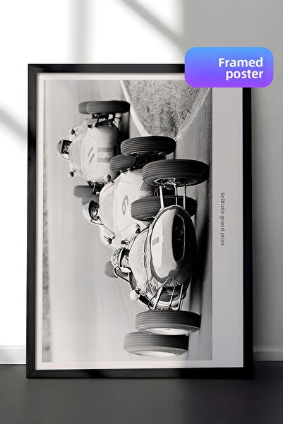 Postifull Pictură înrămată vintage Grand Prix, cadru negru și poster, pictură...