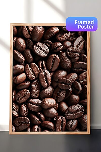 Postifull Ζωγραφική με καφέ κόκκους με κορνίζα, ξύλινο πλαίσιο και αφίσα, κάθ...
