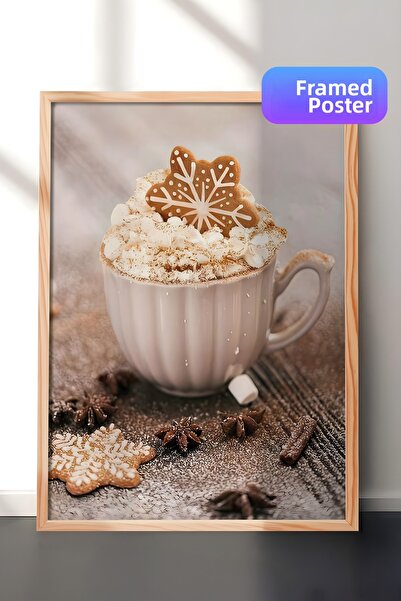 Postifull Tablou cu rama din lemn, poster de Anul Nou, decor de Anul Nou, Cre...