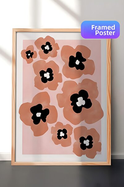 Postifull Tablou cu rama din lemn, set de postere si rame, Red Poppies Comfor...