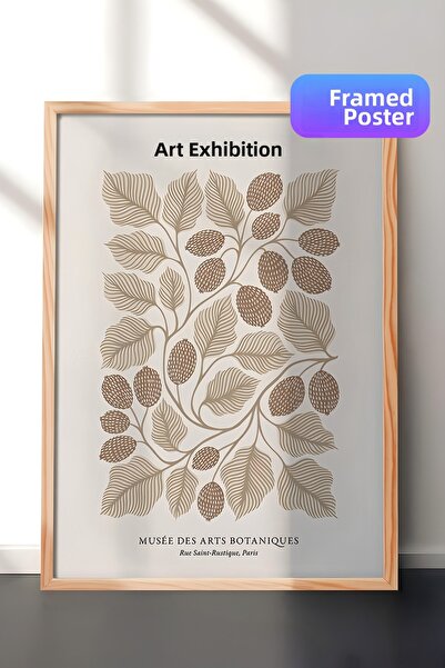 Postifull Tablou cu ramă din lemn, set de postere și rame, seria Arts Botaniq...