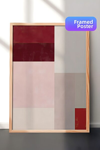 Postifull Tablou cu ramă din lemn, set de postere și rame, seria Red And Pink...