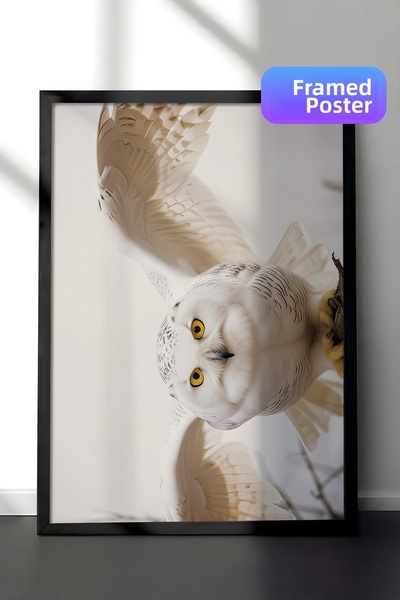 Postifull Pictură înrămată Hedwig, cadru negru și poster, pictură orizontală ...