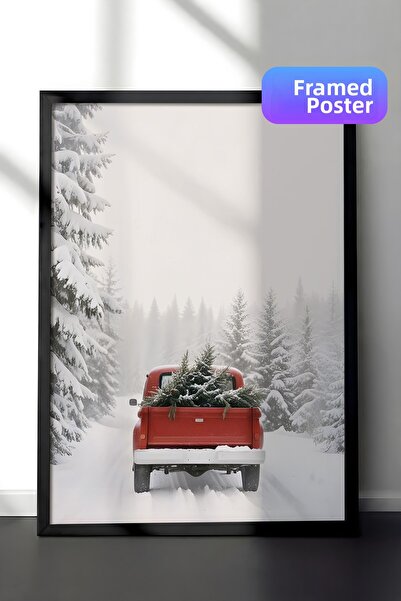 Postifull Pictură de Anul Nou Driving Home for Christmas, pictură verticală d...