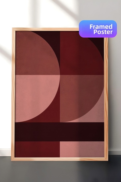 Postifull Forme de pictură înrămate în roșu, cadru din lemn și poster, pictur...