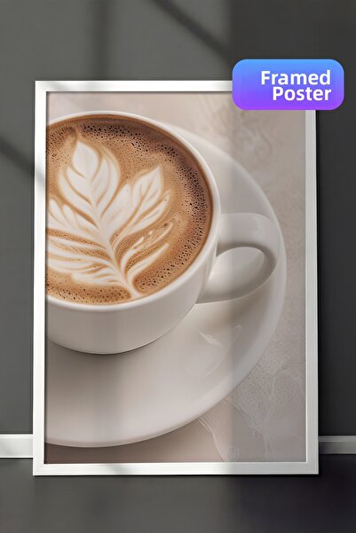 Postifull Pictură înrămată cu cadru Caffe Latte, cadru alb și poster, pictură...