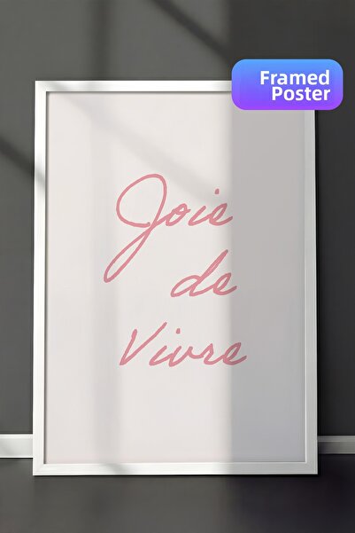 Postifull Pictură înrămată Joy of Living, cadru alb și poster, pictură vertic...