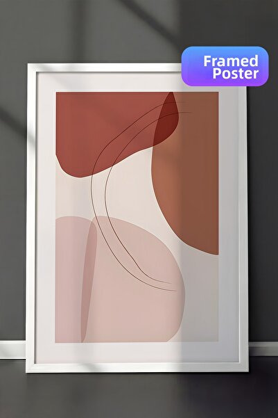 Postifull Tablou cu ramă albă, set de postere și rame, Graphic Shapes and Lin...