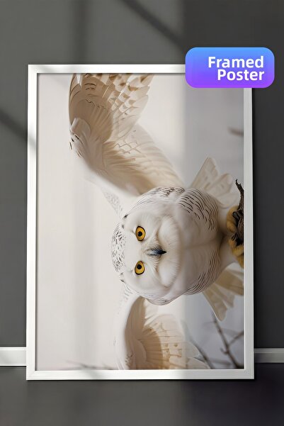 Postifull Pictură înrămată Hedwig, cadru alb și poster, pictură orizontală de...