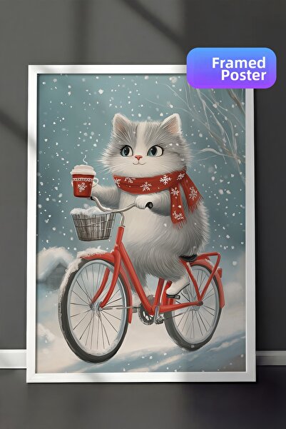 Postifull Tablou cu rama alba, pictura de perete cu design artistic, seria Co...