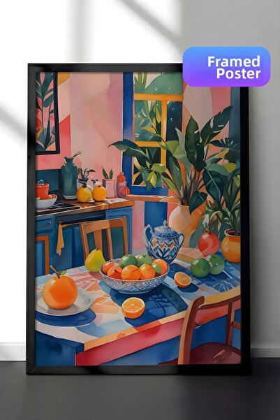 Postifull Black Framed Painting, Kitsch Aesthetic, Comfort Series Kitchen Wal...