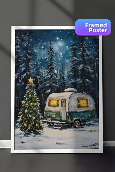 Postifull Tablou cu rama alba, pictura de perete cu design artistic, seria Co...