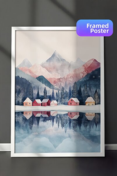 Postifull Pictură cu rame albe, pictură de perete cu design artistic, Seria C...