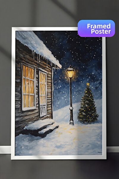 Postifull Tablou cu rama alba, pictura de perete cu design artistic, seria Co...