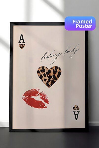 Postifull Pictură cu cadru negru, card leopard, pictură de perete pentru bucă...