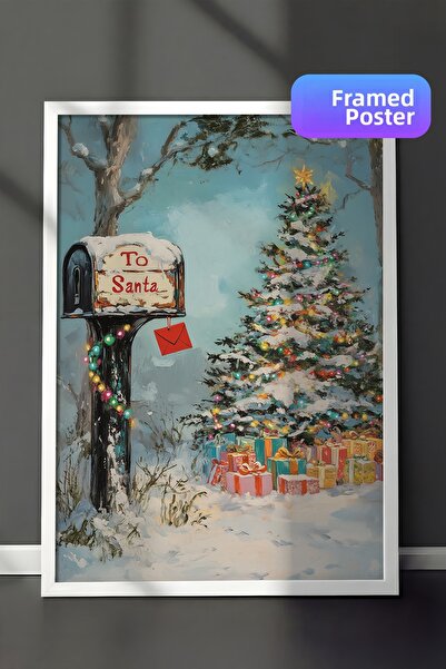 Postifull Pictură cu rama albă, pictură de perete cu design artistic, seria C...