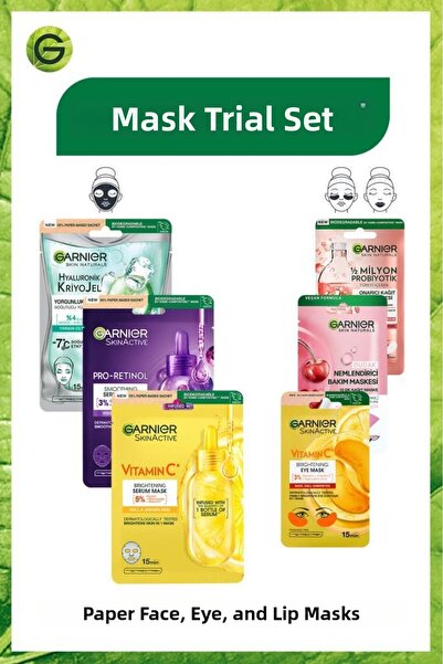 Garnier مجموعة تجريبية من 6 أقنعة ورقية