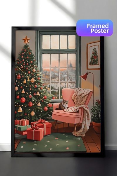 Postifull Tablou cu rama neagra, set de postere si rame, seria Comfort de Anu...