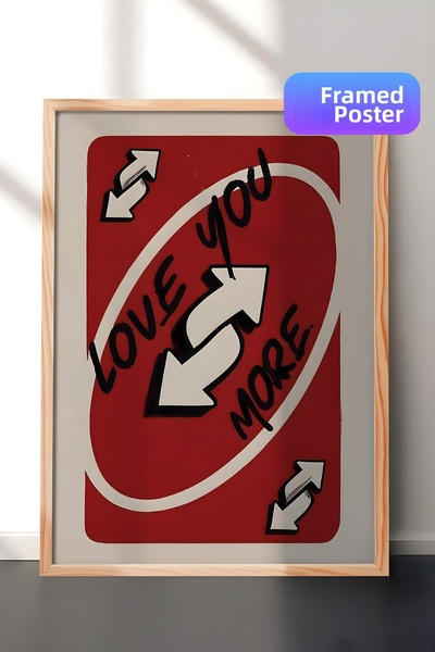 Postifull Tablou cu rame din lemn, Love You More, Tablou din lemn pentru bucă...