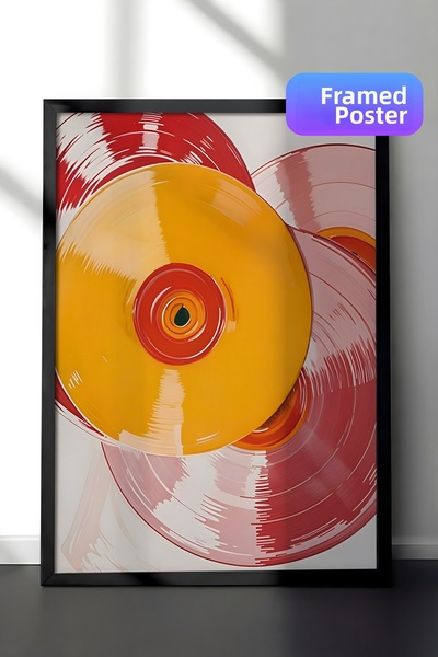 Postifull Πίνακας με μαύρο πλαίσιο, Vintage Record Eclectic, Πίνακας τοίχου κ...