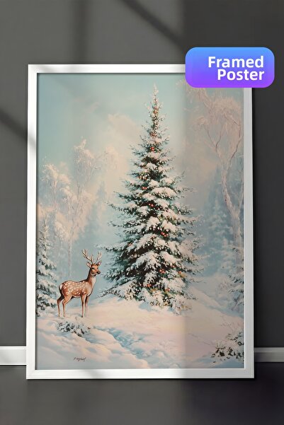 Postifull Tablou cu rama alba, pictura de perete cu design artistic, seria Co...