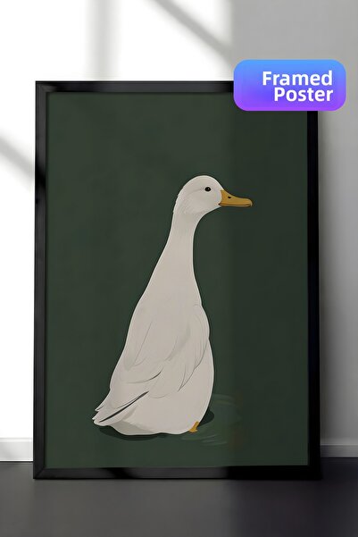 Postifull Pictură cu cadru negru, Silly Goose, Pictură de perete pentru bucăt...