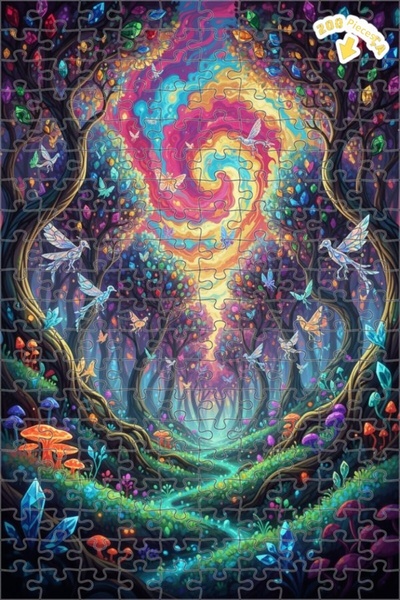 Teona Ahşap لغز خشبي مؤطر بطبقتين من فن الأحلام الكريستالية على شكل طائر الفر...