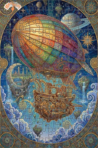 Teona Ahşap لغز خشبي بإطار مزدوج الطبقات من فن يوتوبيا للسفينة الجوية الملونة...