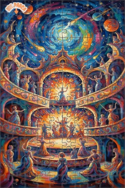 Teona Ahşap Universal Concert Hall Oil Painting Look Art Puzzle 150 Pieces 20X30