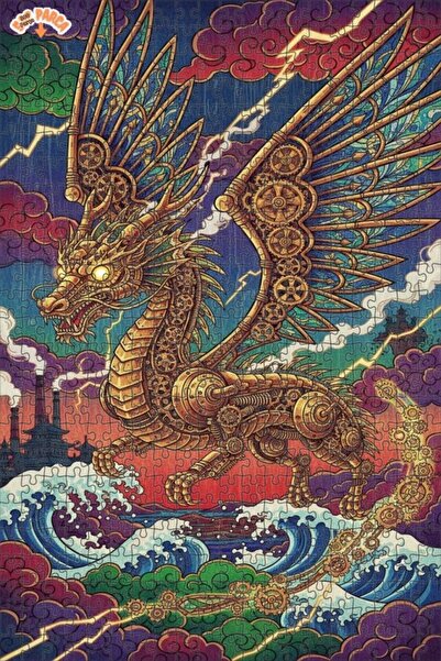 Teona Ahşap لغز خشبي مؤطر بطبقتين من بيرنيت دراغون آرت 500 قطعة 50x30