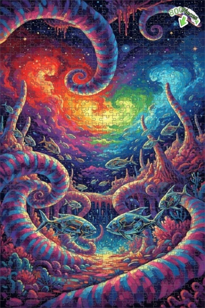 Teona Ahşap لغز خشبي رائع بإطار مزدوج الطبقات بمظهر لوحة زيتية يشبه حلم الغوا...