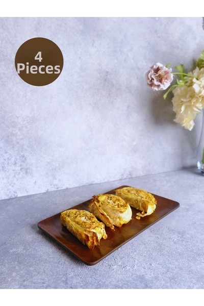 justwood 4-Piece Ligna Melamine Wood Embossed 16X26 cm Serving Plate, Present...