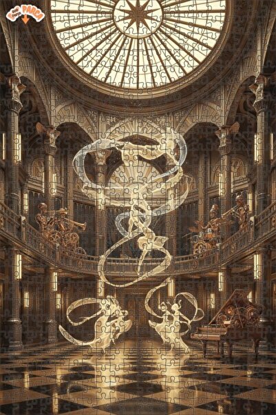 Teona Ahşap Steam Punk Dance and Orchestra Stage Double-Decker Framed Wooden ...