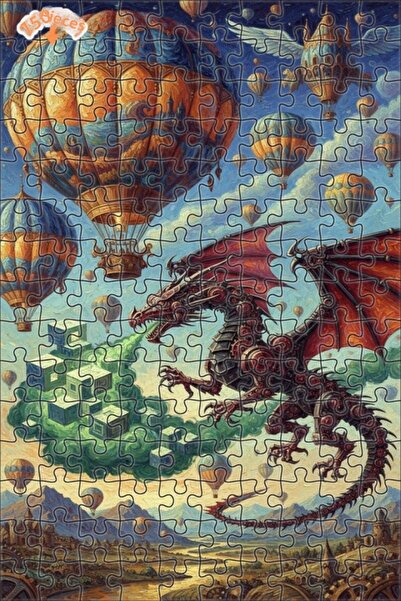 Teona Ahşap لغز خشبي ميكانيكي مطلي بالزيت على شكل تنين وسفن سماوية بطبقتين مع...