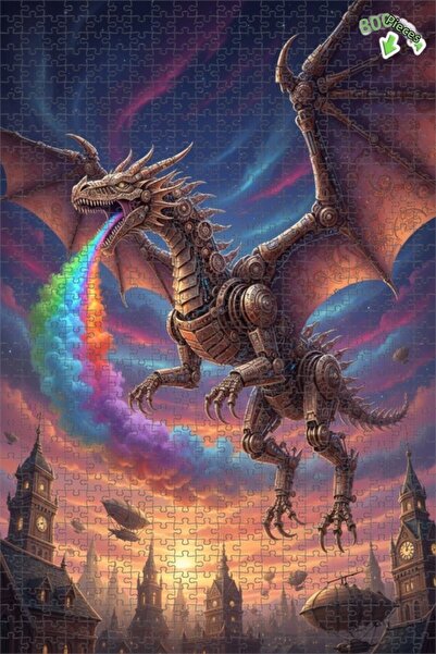 Teona Ahşap لغز خشبي ميكانيكي على شكل تنين يتنفس من السماء مكون من طبقتين مع ...