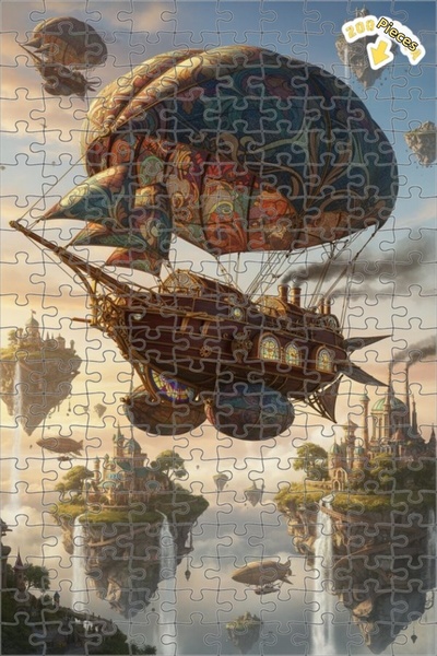 Teona Ahşap لغز خشبي بإطار مزدوج الطبقات بتصميم قلعة السماء وسفينة الهواء الب...