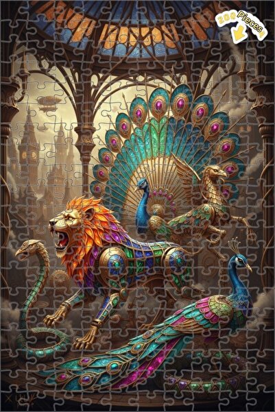 Teona Ahşap لغز خشبي بإطار مزدوج الطبقات بمظهر لوحة زيتية على طراز المملكة ال...