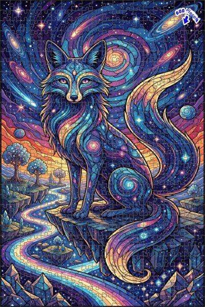 Teona Ahşap لغز خشبي بإطار مزدوج الطبقات من فن الفسيفساء الكوني 600 قطعة 50x35