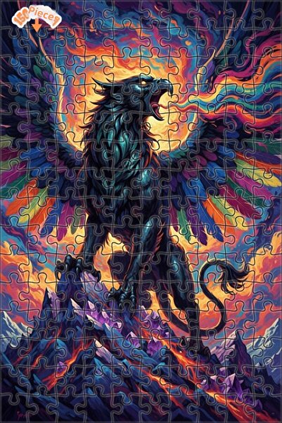 Teona Ahşap لغز خشبي بإطار مزدوج الطبقات من فن النار التنينية 150 قطعة 20x30